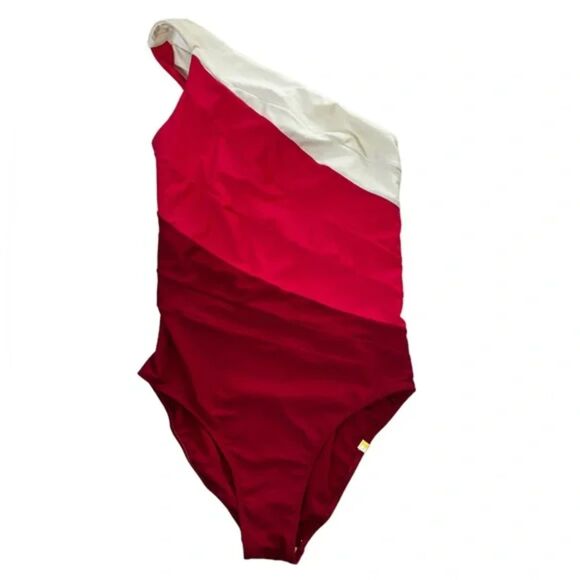 Summersalt The Sidestroke Pink One Piece Swimsuit US 6 Shoulder Asymmetrical - Picture 2 of 4